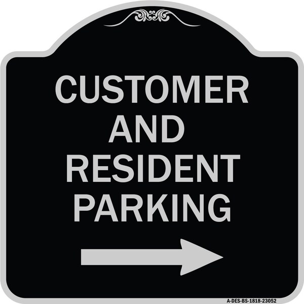 Signmission Reserved Parking Customer and Visitor Parking Heavy-Gauge Aluminum Sign, 18" x 18", BS-1818-23052 A-DES-BS-1818-23052 - main